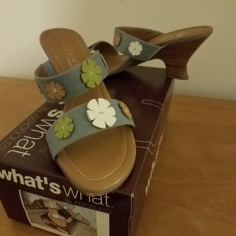 Slide type med heel size 8M sandal